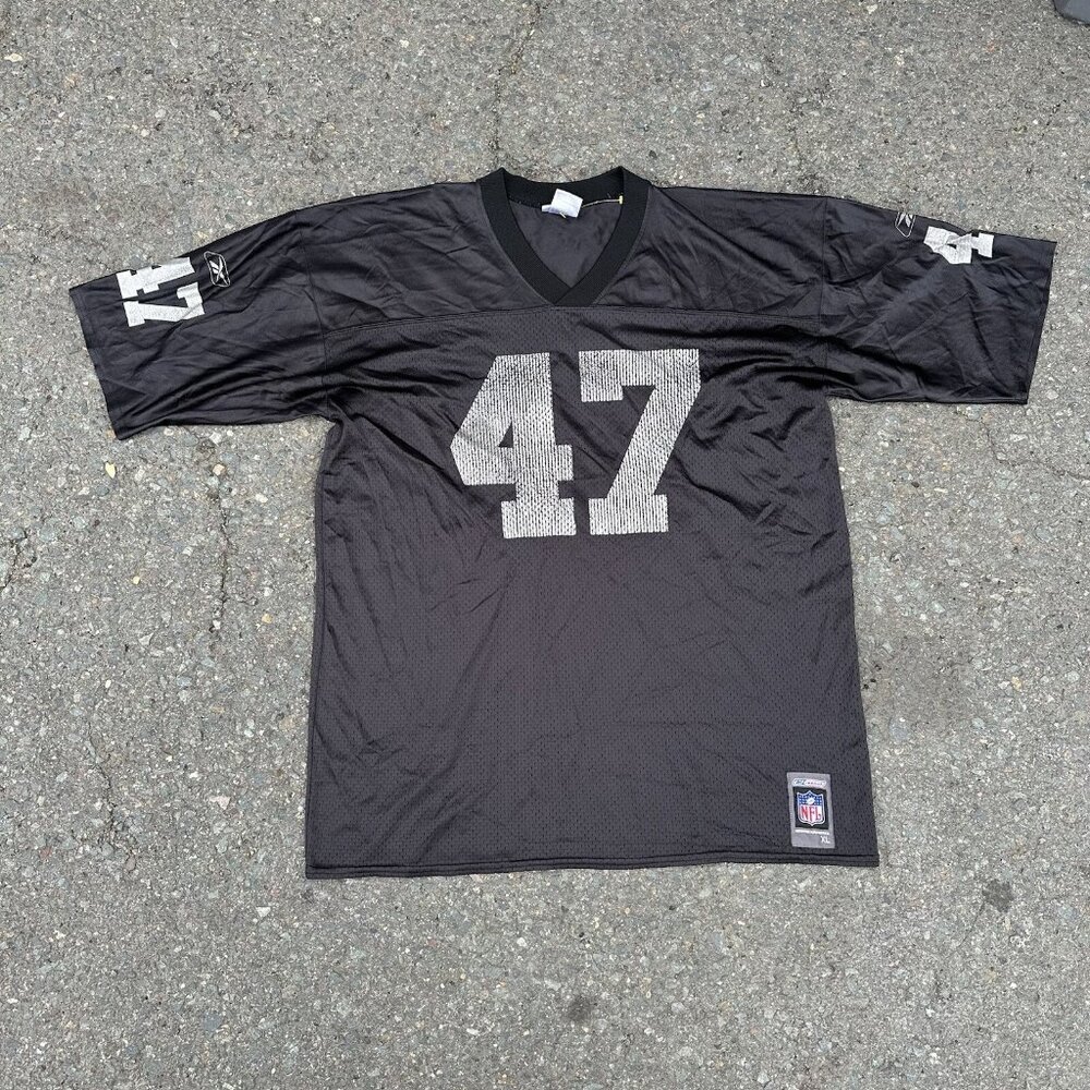 Oakland Raiders Reebok Authentic Vintage Tyrone Wheatley #47 Jersey Black Sz XL